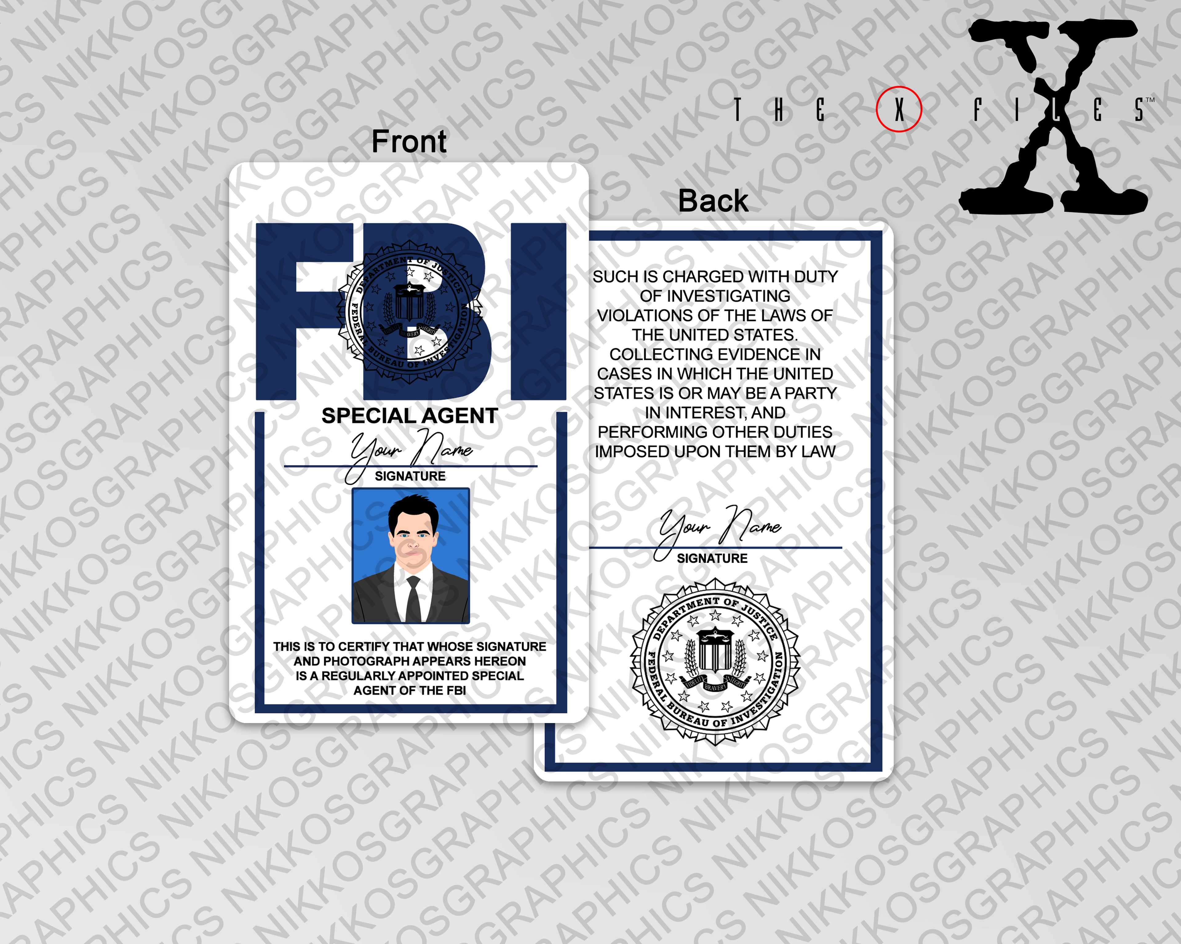 X-Files Replica ID Card - Fox Mulder / Dana Scully